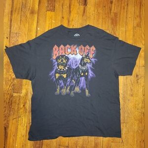 Rottweiler & Doberman Size 2XL Unisex Adults Black "Back off" Dog Shirt NWOT